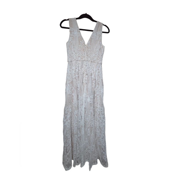 ModCloth Faith Flawlessness Maxi Dress Ivory Liza Luxe Crochet Lace Size S "B" - Picture 2 of 7